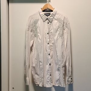 Long sleeve white button down shirt